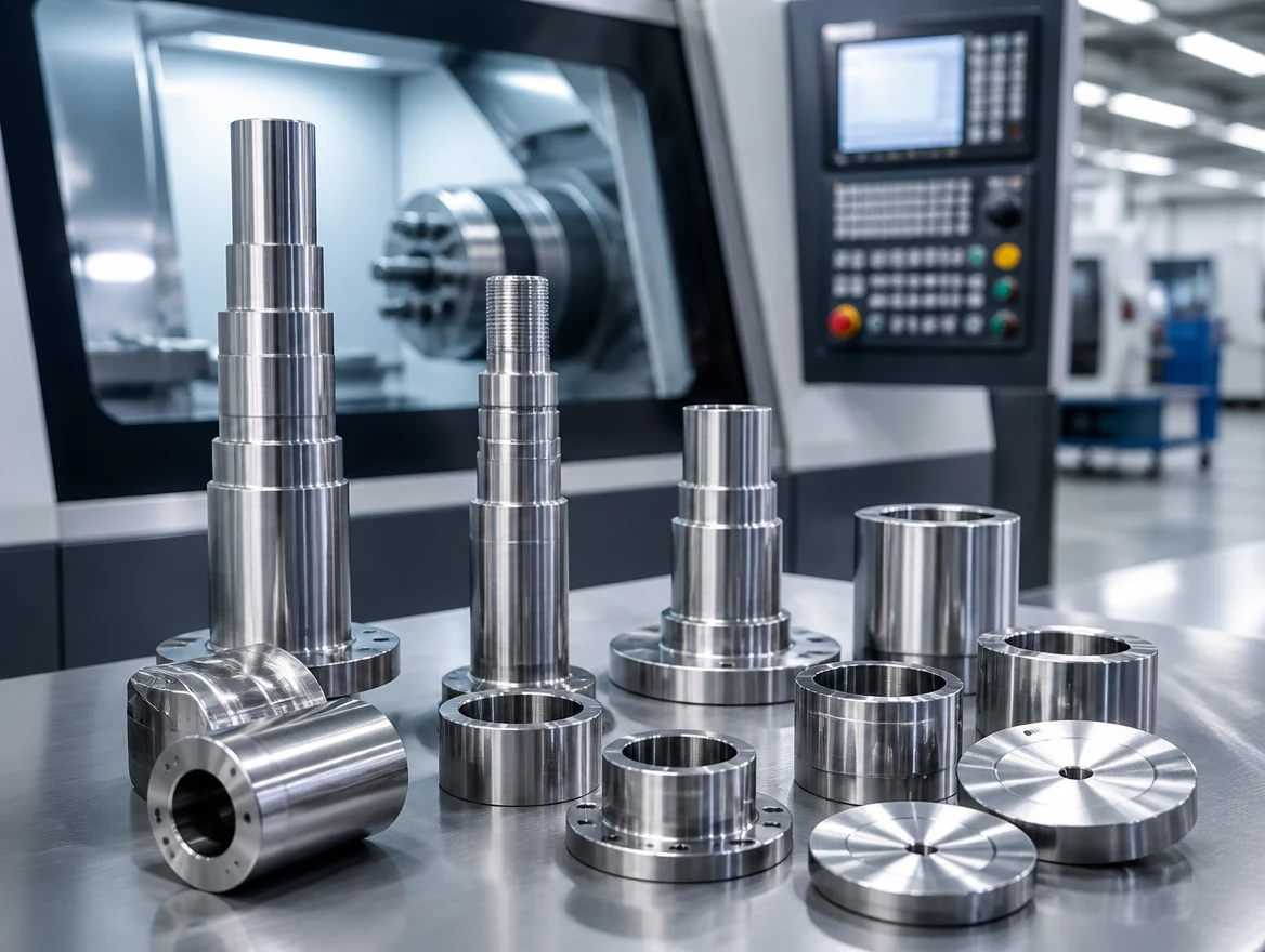 CNC-Drehteile aus Radolfzell: gedrehte Wellen und Flansche aus der Lohnfertigung der sk Kromer GmbH