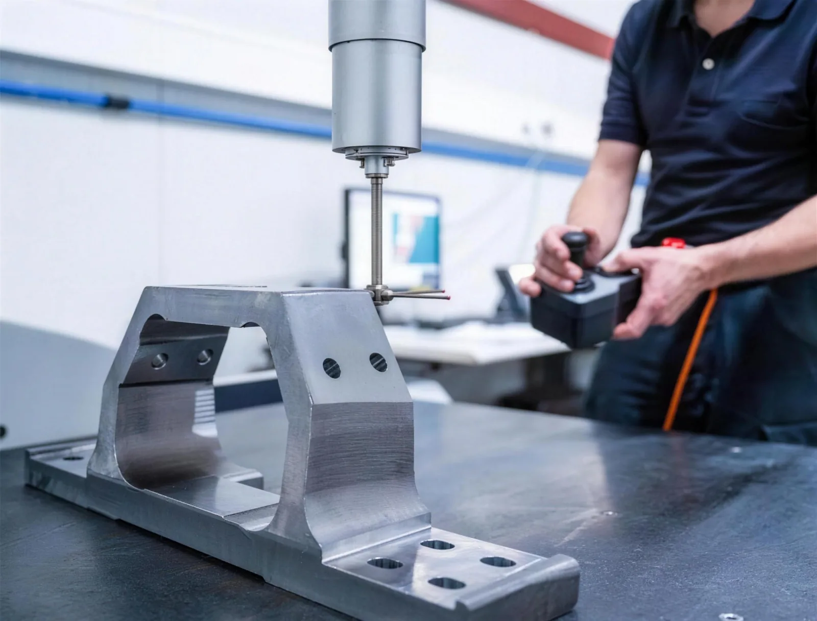 Qualitätskontrolle bei sk Kromer: 3D-Koordinatenmessmaschine vermisst gefrästes Präzisionsteil
