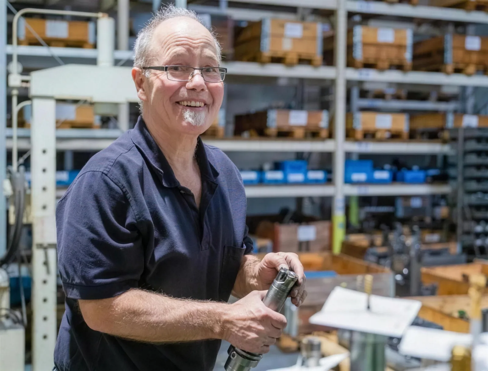 Mitarbeiter im Teilelager der sk Kromer GmbH in Radolfzell